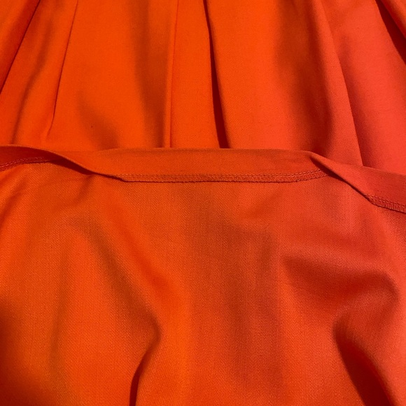 Must Have Orange Wool Pleated Midi Skirt with Pockets Size 34 or S - Picture 9 of 10